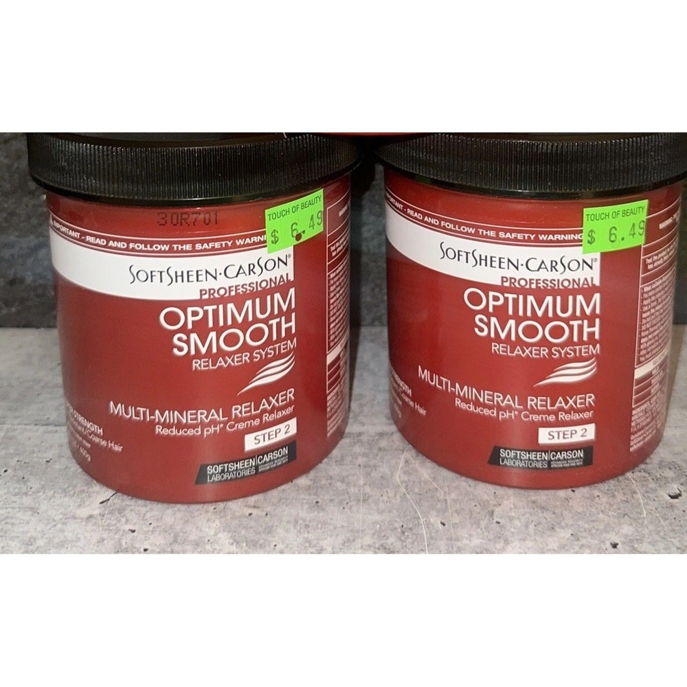 2 Lot SoftSheen Carson Optimum Smooth Multi Mineral Creme Relaxer SUPER Strength